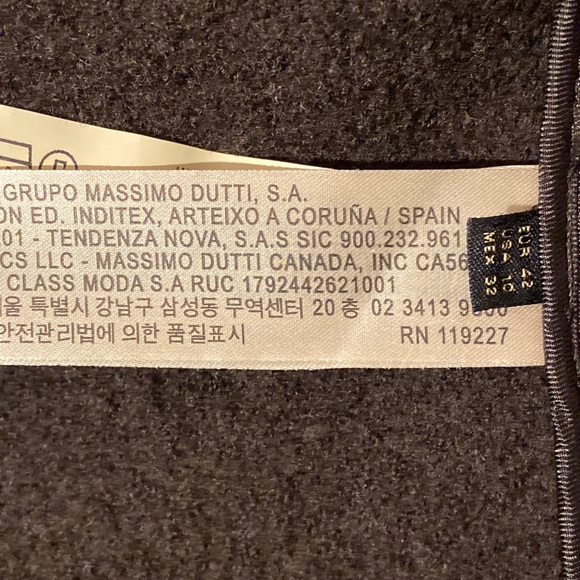 Massimo Dutti Brown Boiled Wool One Buttoned Jacket Blazer Sz 10/42 - Picture 5 of 7